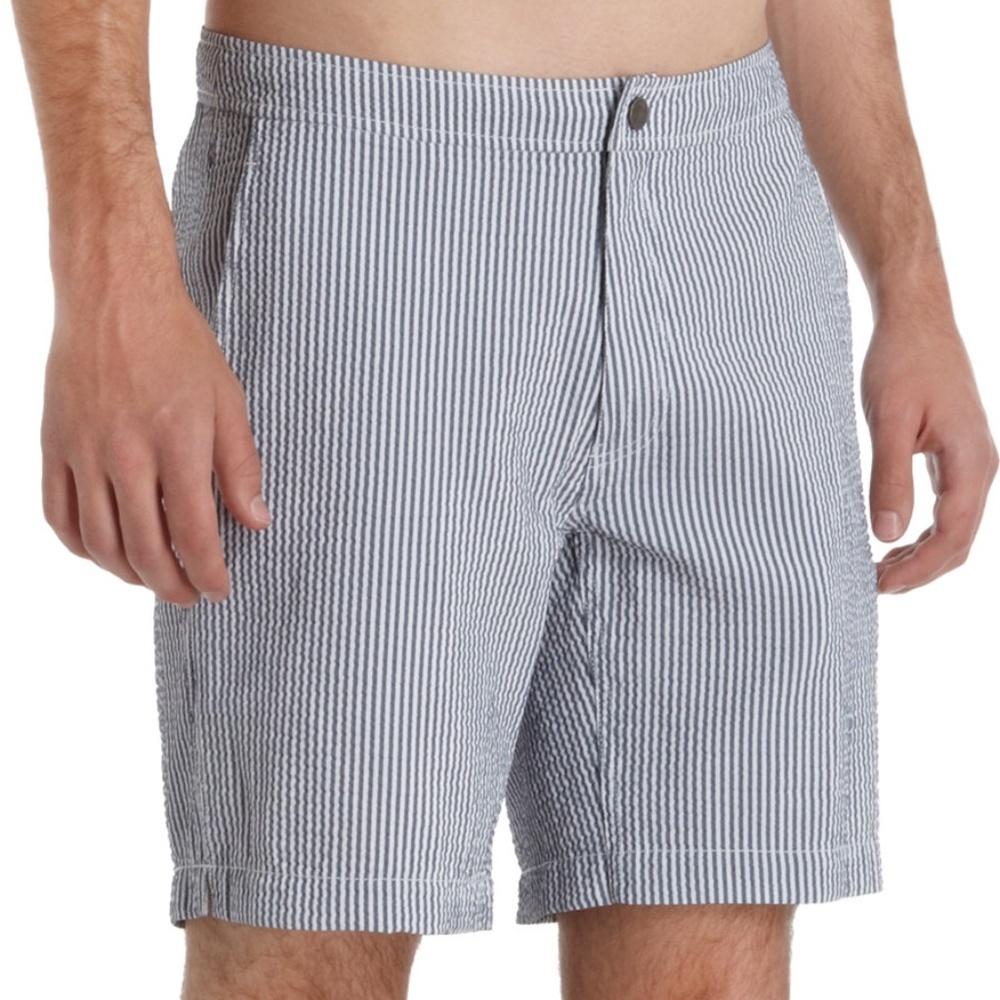 Onia Seersucker Swim Trunks